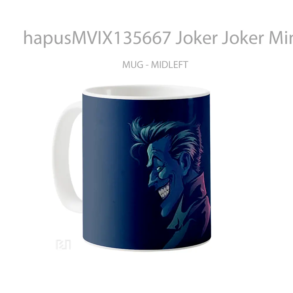 Mug Joker Joker Minimalist Gelas Superhero - All-side / Desain