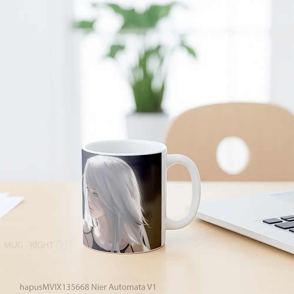 Mug Nier Automata V1 Cangkir Gamer - All-side / Desain