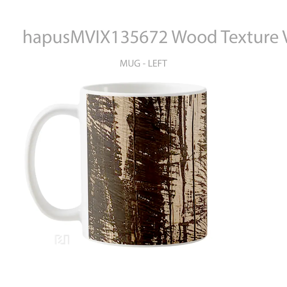 Mug Wood Texture V2 Gelas Keramik Unik - All-side / Desain