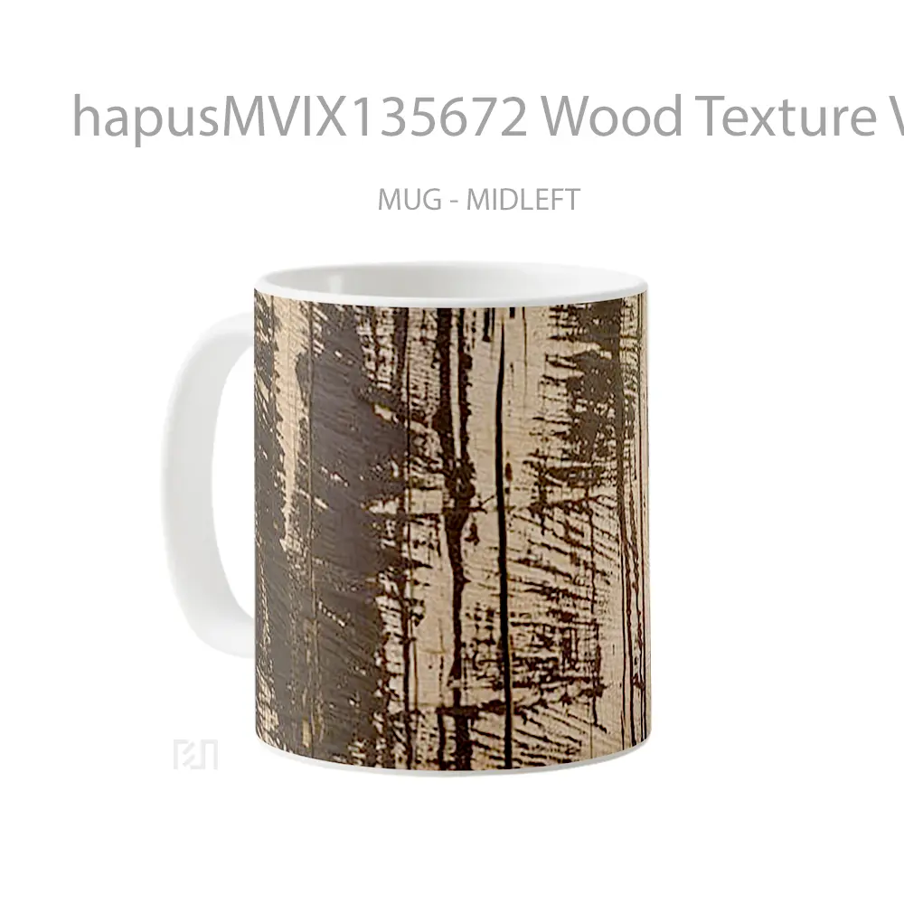 Mug Wood Texture V2 Gelas Keramik Unik - All-side / Desain