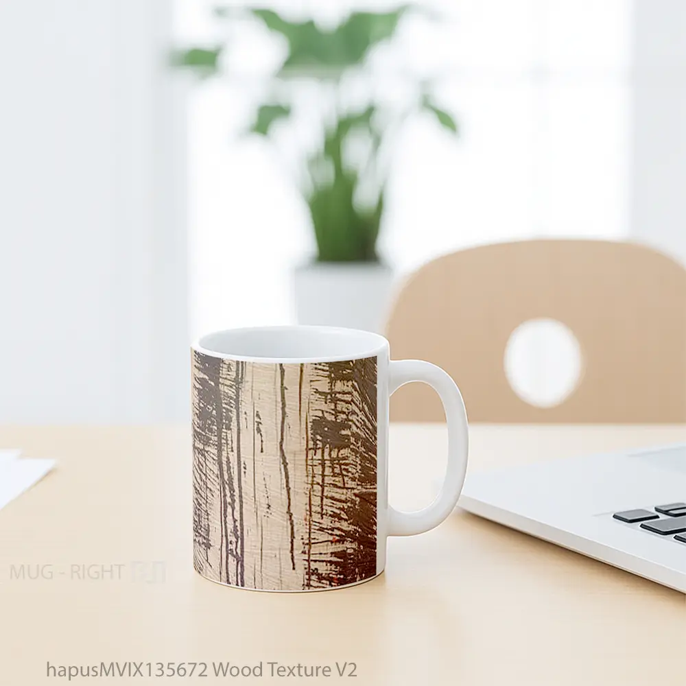 Mug Wood Texture V2 Gelas Keramik Unik - All-side / Desain