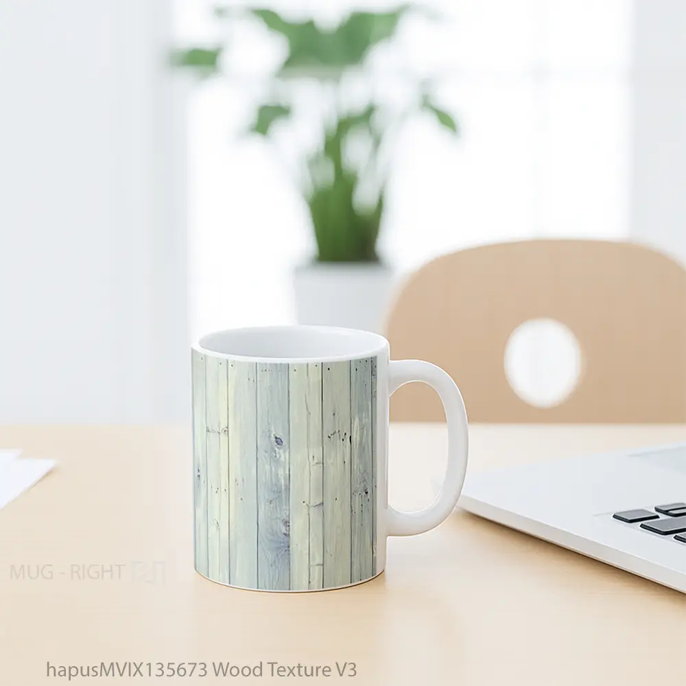 Mug Wood Texture V3 Gelas Keramik Unik - All-side / Desain