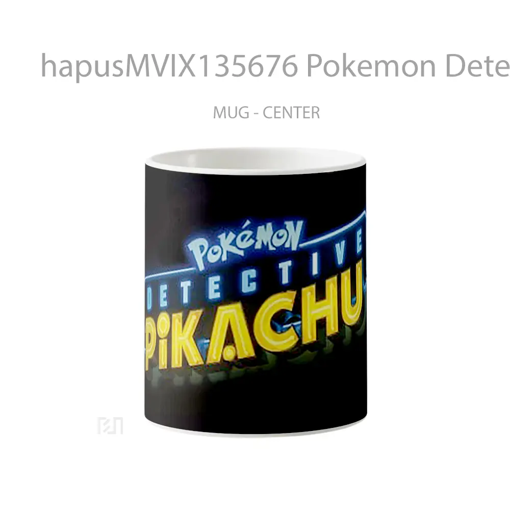 Mug Pokemon Detective Pikachu Logo Cangkir Anime