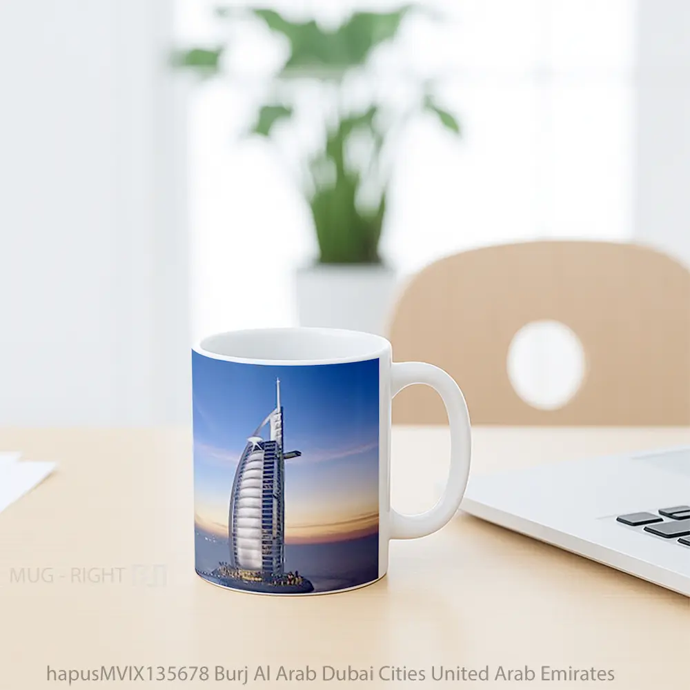 Mug Burj Al Arab Dubai Cities United Arab Emirates Gelas Keramik Unik - All-side / Desain