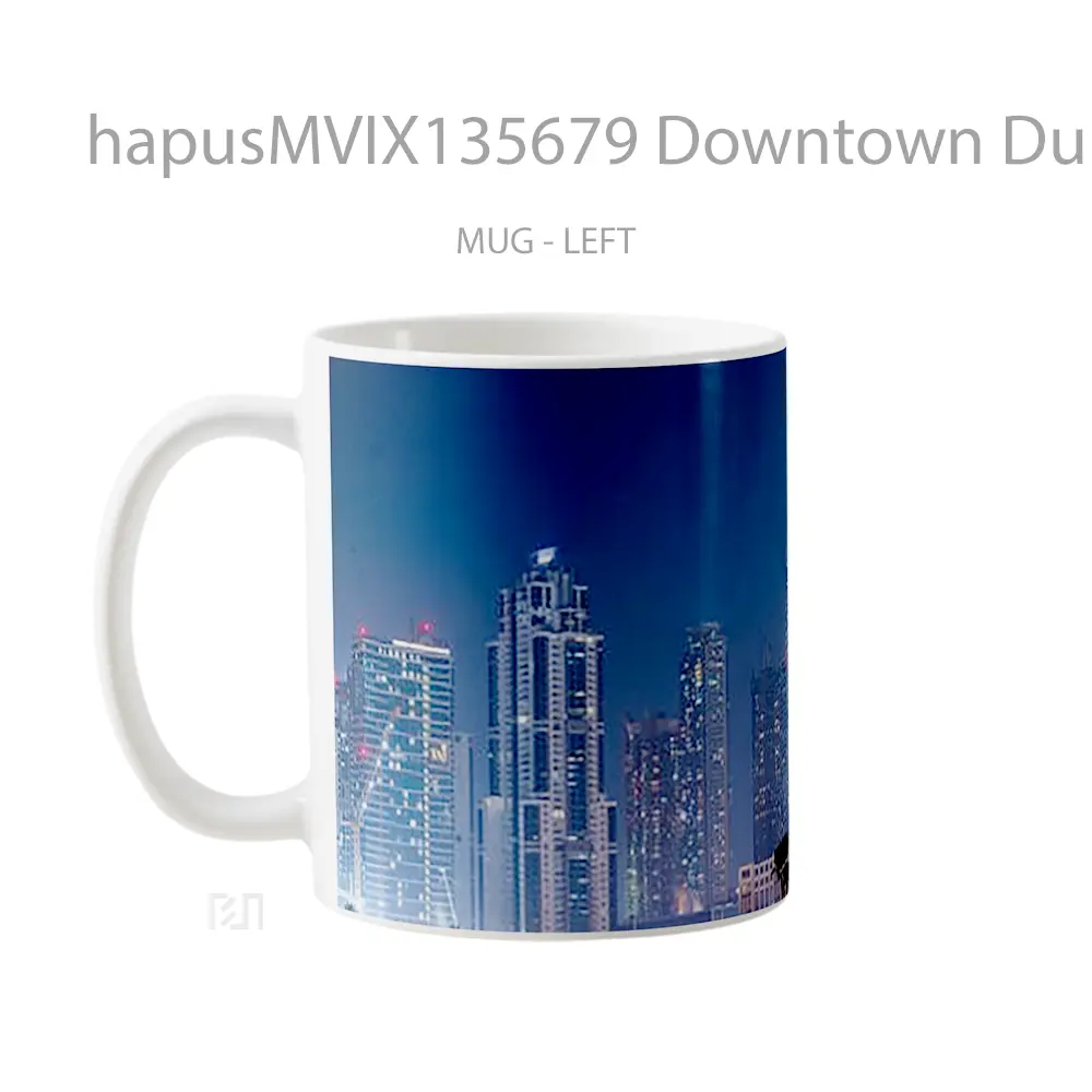 Mug Downtown Dubai Gelas Keramik Unik - All-side / Desain
