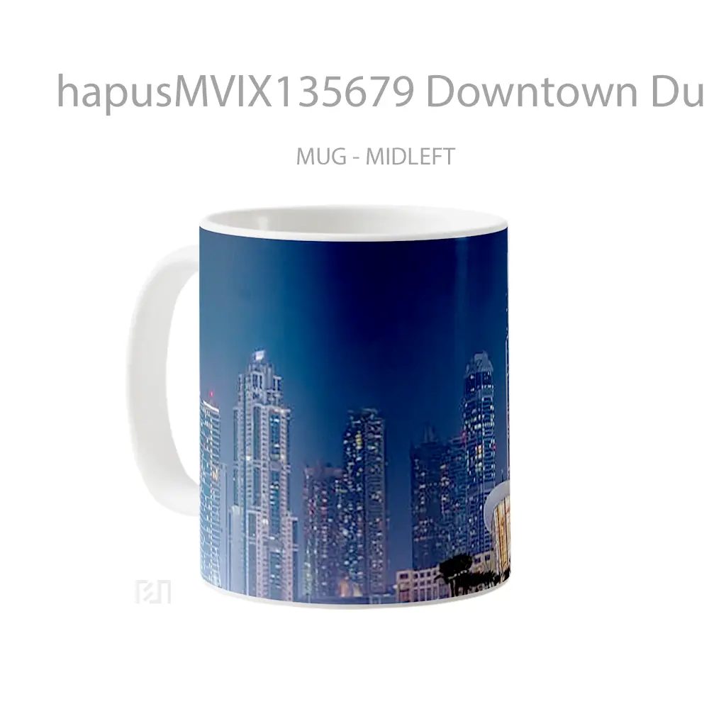 Mug Downtown Dubai Gelas Keramik Unik - All-side / Desain