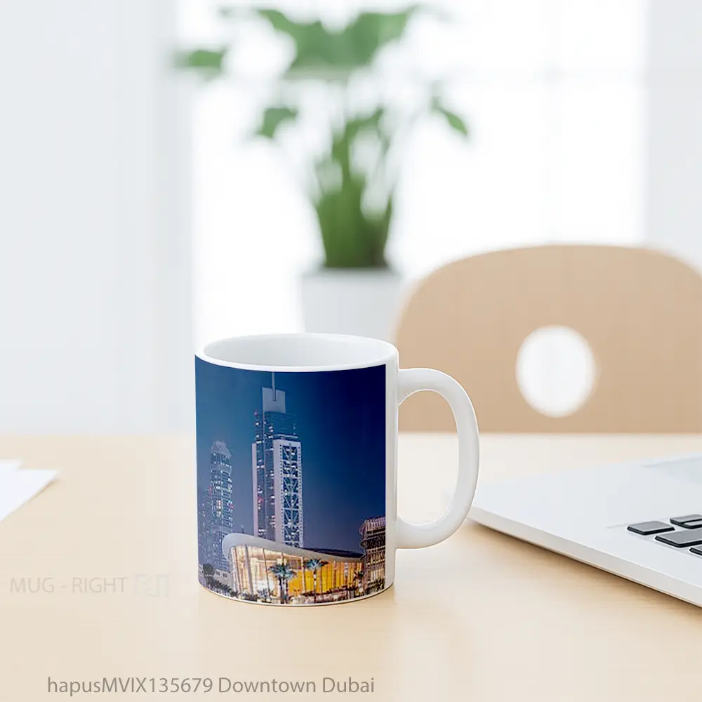 Mug Downtown Dubai Gelas Keramik Unik - All-side / Desain