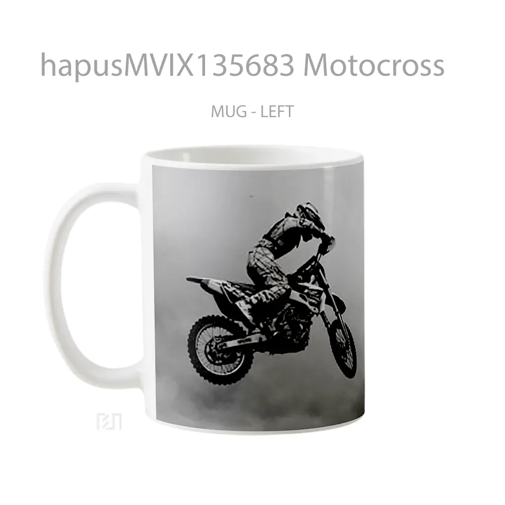 Mug Motocross Gelas Keramik Unik - All-side / Desain