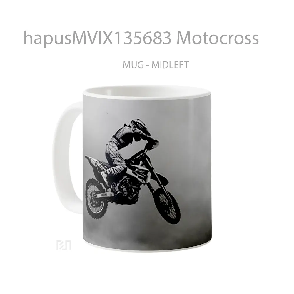 Mug Motocross Gelas Keramik Unik - All-side / Desain