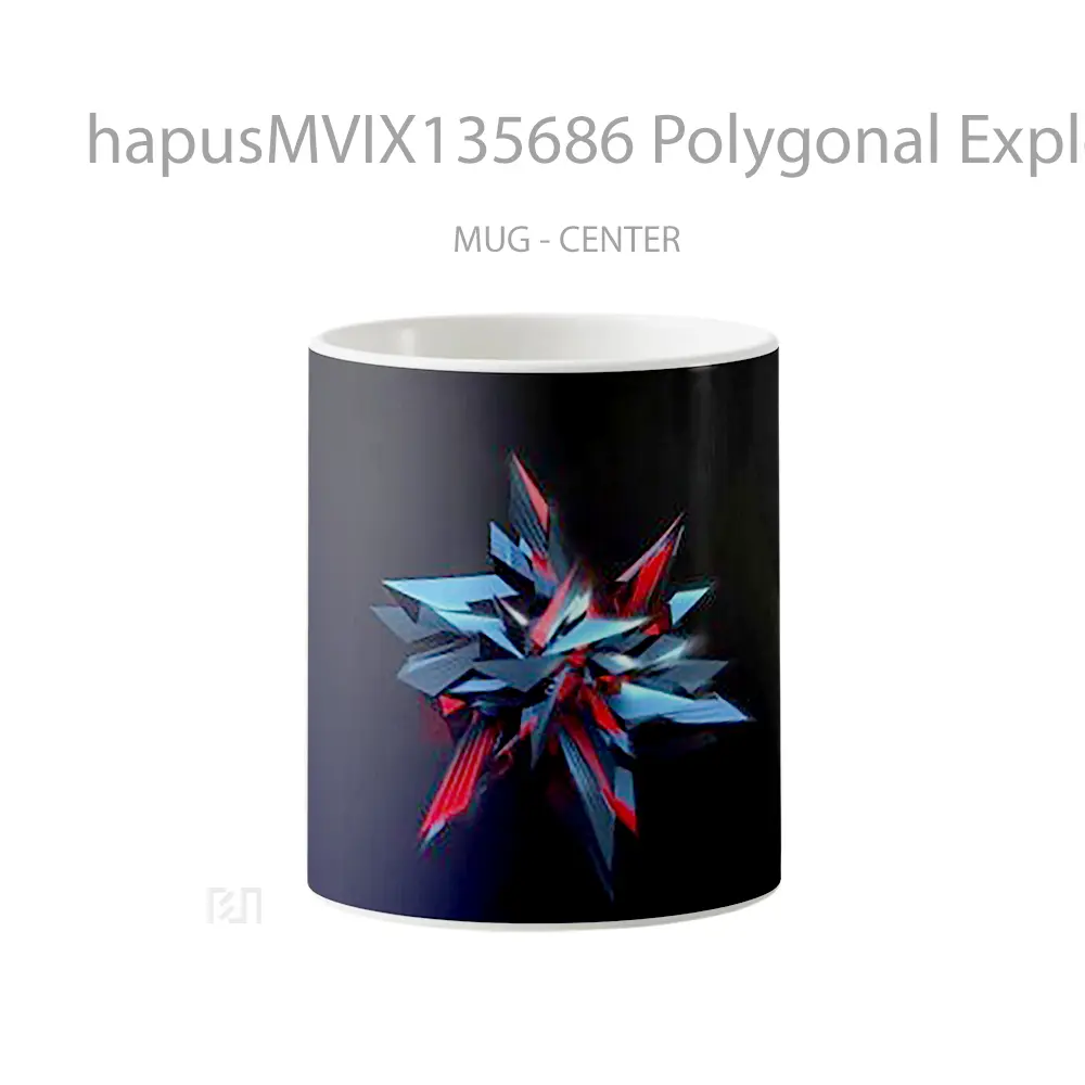 Mug Polygonal Explosion Gelas Keramik Unik