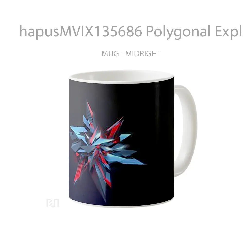 Mug Polygonal Explosion Gelas Keramik Unik - All-side / Desain