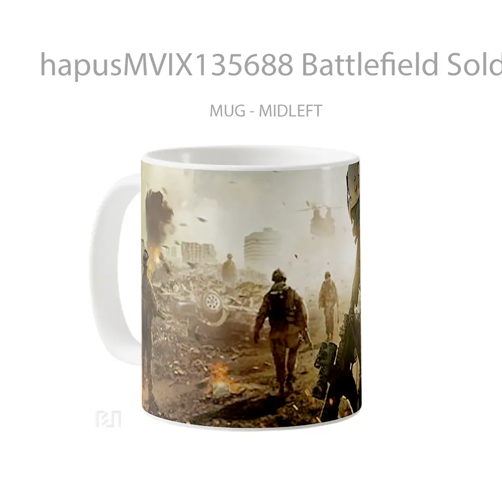 Mug Battlefield Soldier Gelas Keramik Unik - All-side / Desain