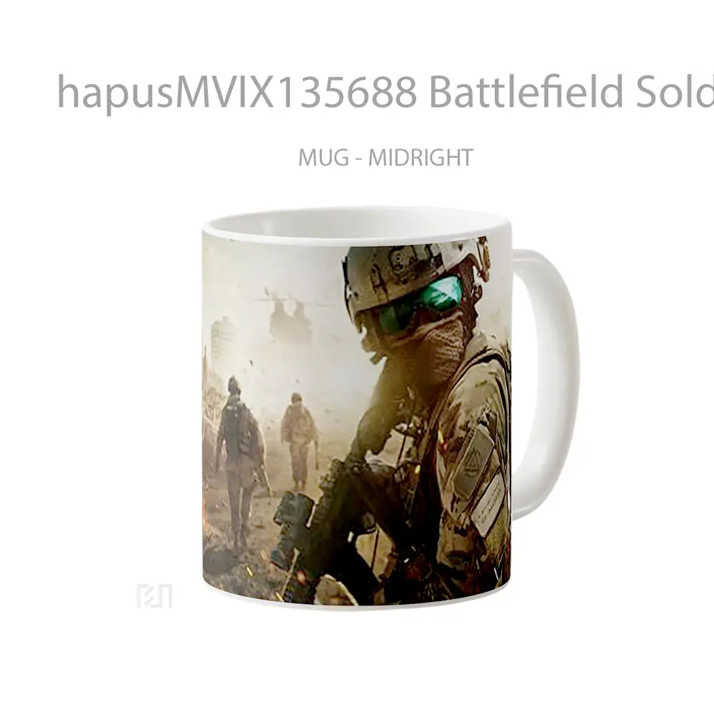 Mug Battlefield Soldier Gelas Keramik Unik - All-side / Desain