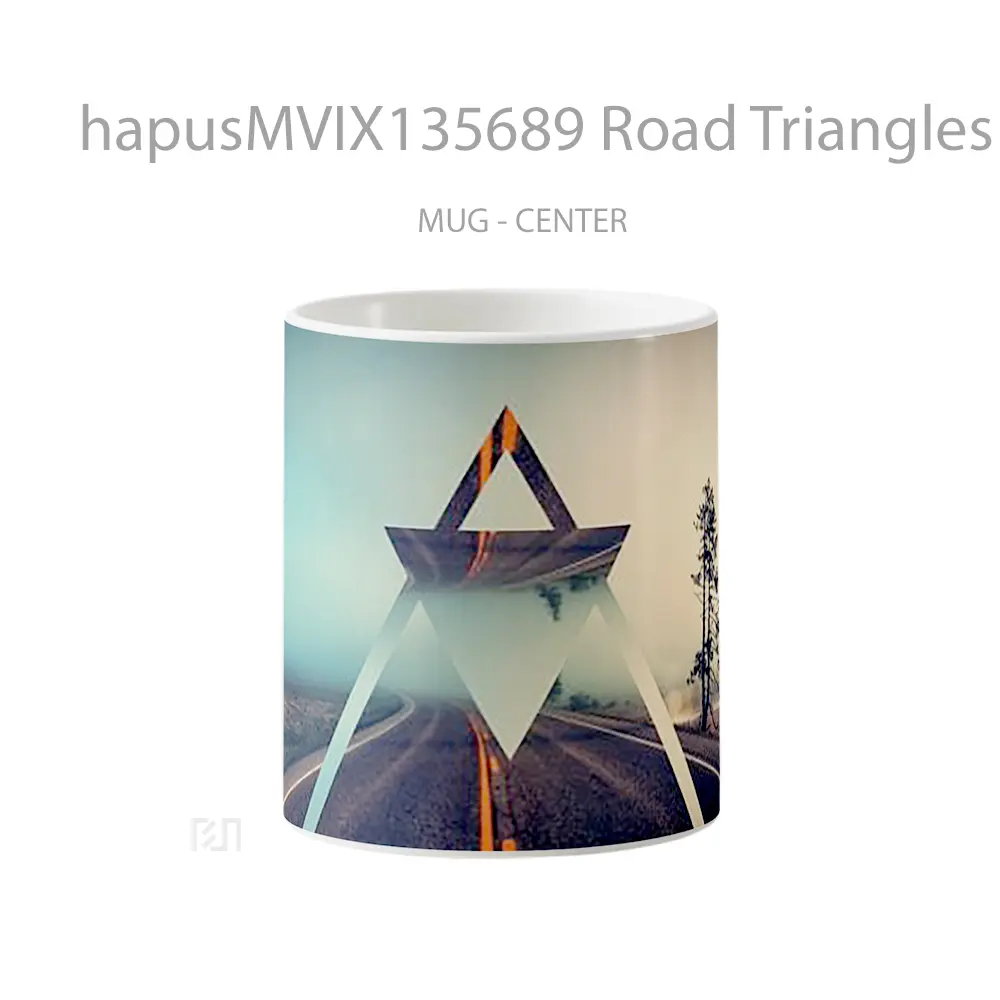 Mug Road Triangles Gelas Keramik Unik