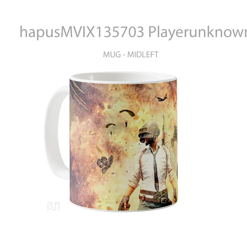 Mug Playerunknown S Battlegrounds V5 Gelas Keramik Unik - All-side / Desain