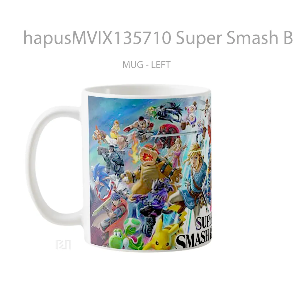 Mug Super Smash Bros Ultimate 8K Gelas Keramik Unik - All-side / Desain