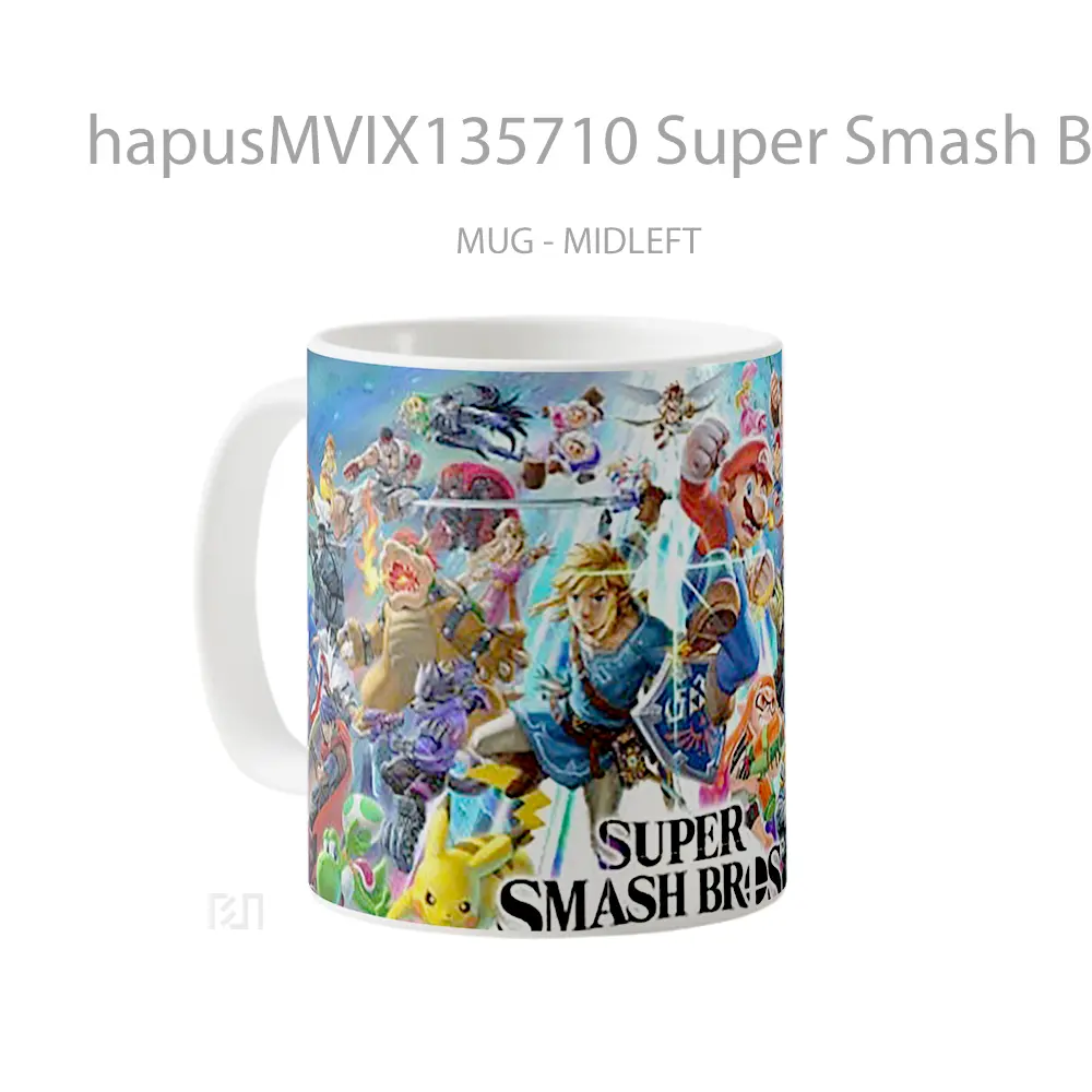 Mug Super Smash Bros Ultimate 8K Gelas Keramik Unik - All-side / Desain