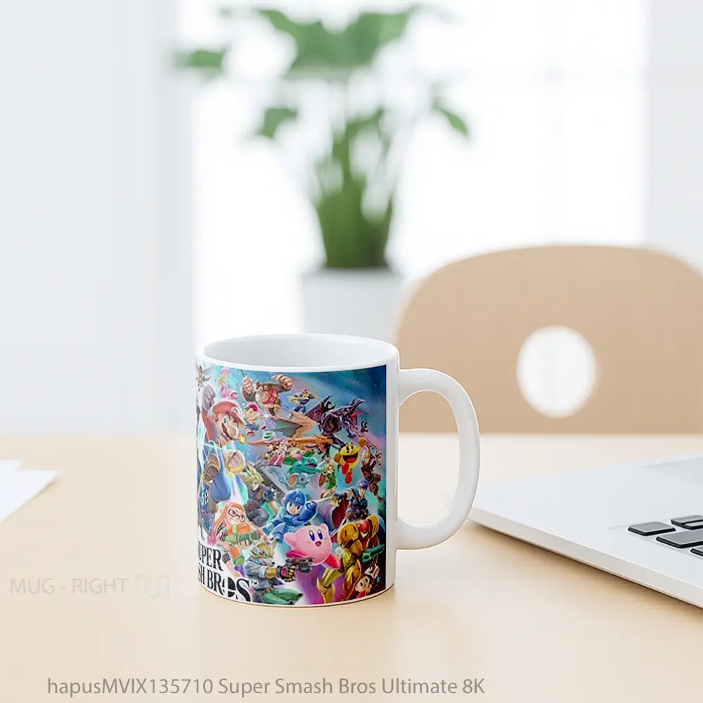 Mug Super Smash Bros Ultimate 8K Gelas Keramik Unik - All-side / Desain
