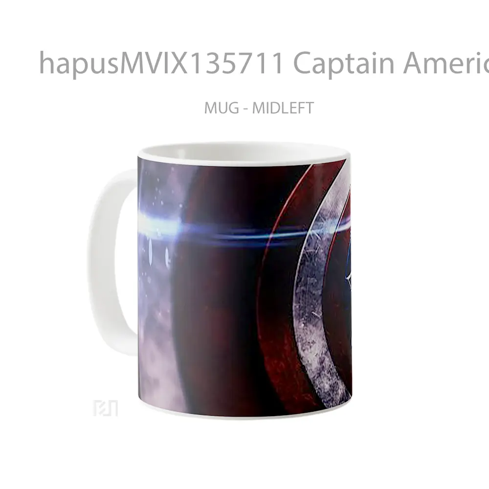 Mug Captain America Shield Gelas Superhero - All-side / Desain