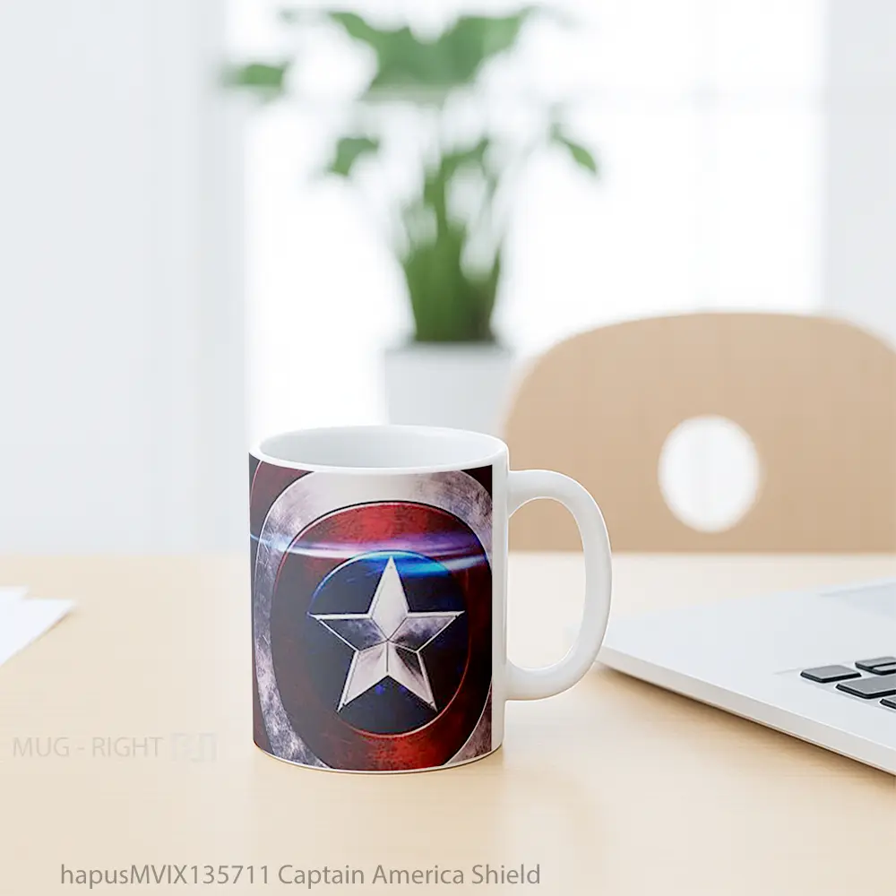 Mug Captain America Shield Gelas Superhero - All-side / Desain