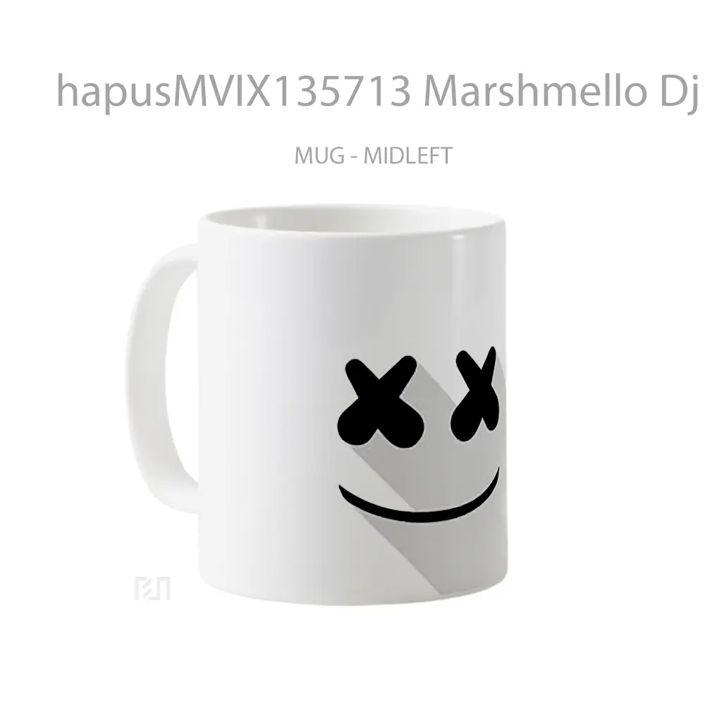 Mug Marshmello Dj Minimalist Logo Gelas Seni Modern - All-side / Desain