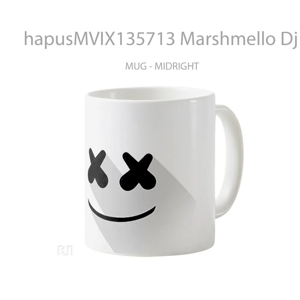 Mug Marshmello Dj Minimalist Logo Gelas Seni Modern - All-side / Desain