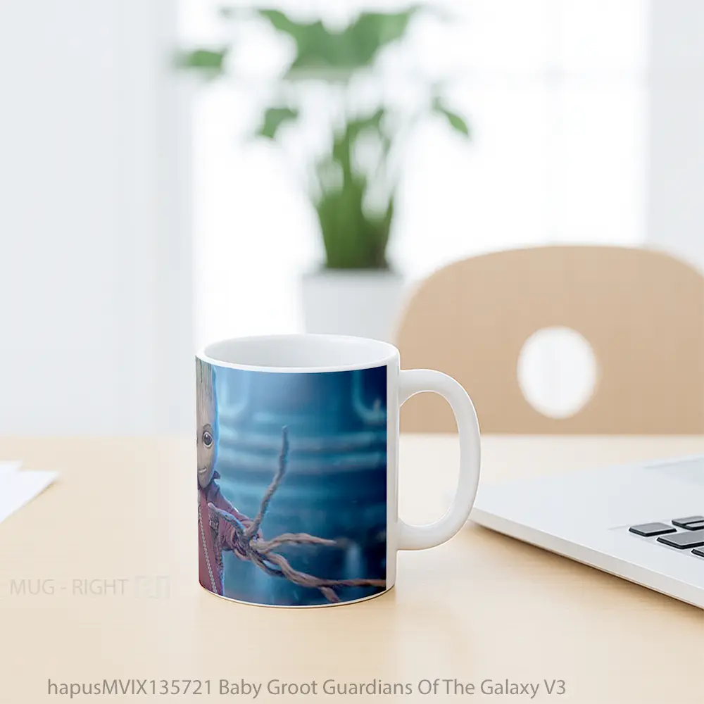 Mug Baby Groot Guardians Of The Galaxy V3 Gelas Superhero - All-side / Desain