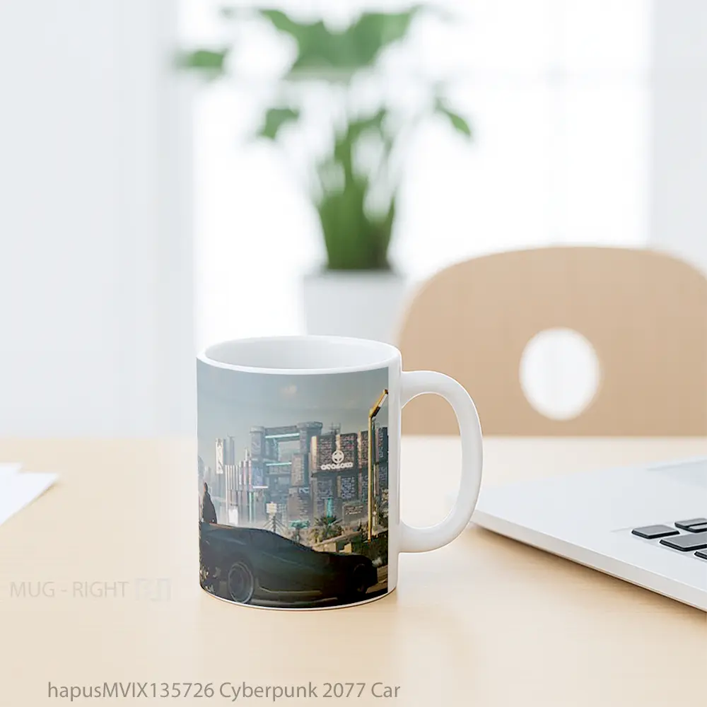 Mug Cyberpunk 2077 Car Cangkir Gamer - All-side / Desain