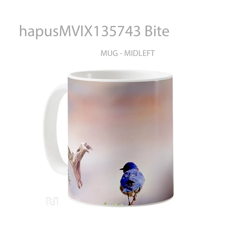 Mug Bite Gelas Keramik Unik - All-side / Desain