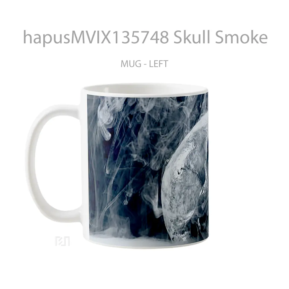 Mug Skull Smoke Gelas Keramik Unik - All-side / Desain