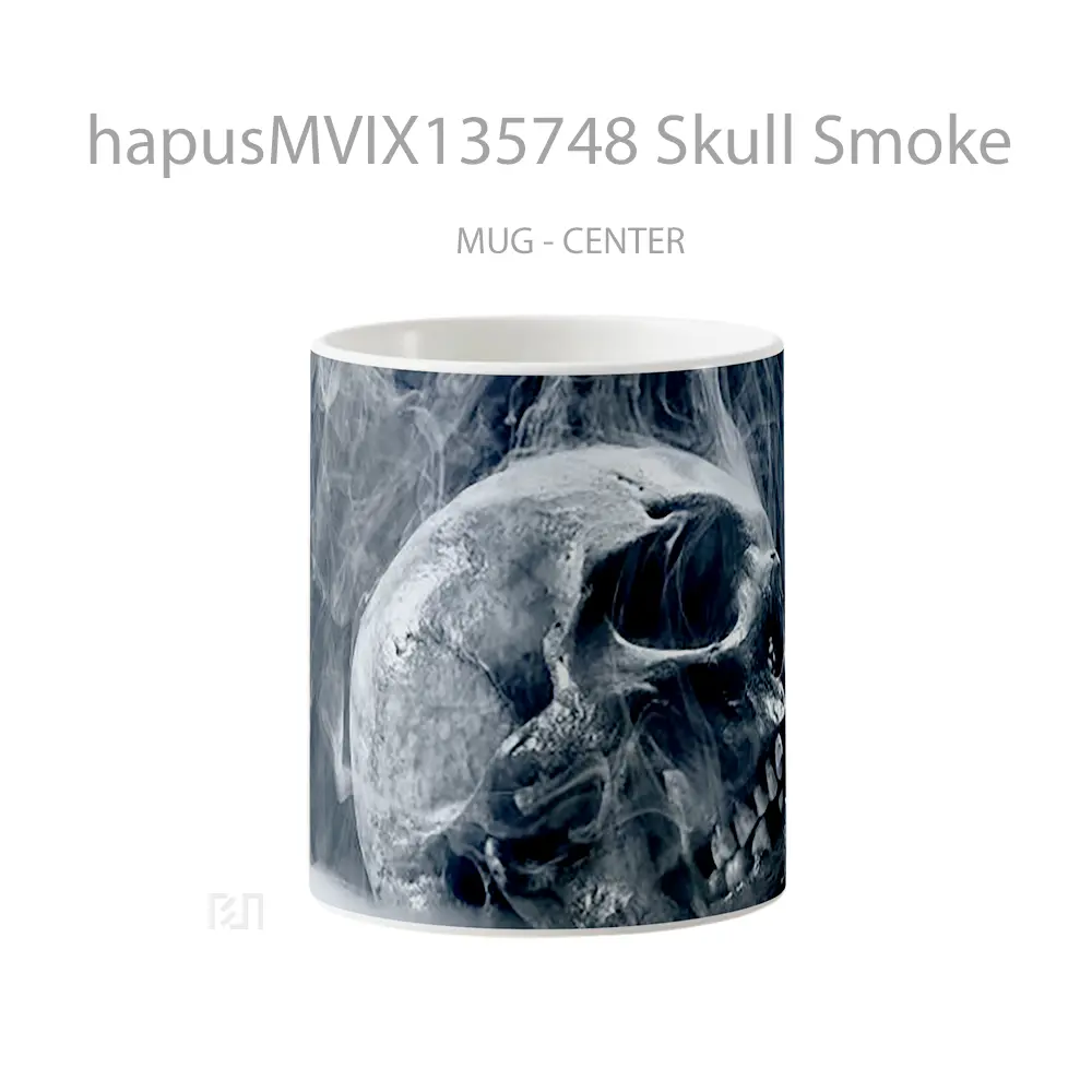 Mug Skull Smoke Gelas Keramik Unik