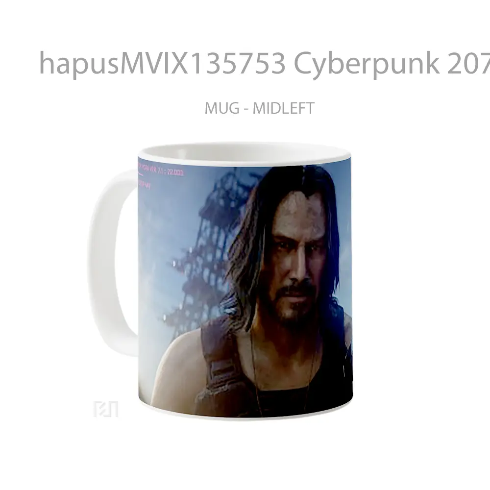 Mug Cyberpunk 2077 With Keanu Reeves Cangkir Gamer - All-side / Desain