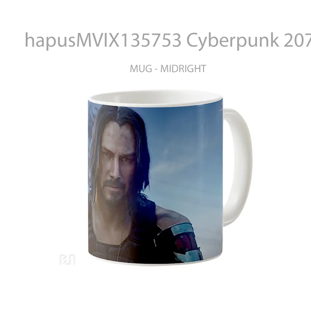 Mug Cyberpunk 2077 With Keanu Reeves Cangkir Gamer - All-side / Desain