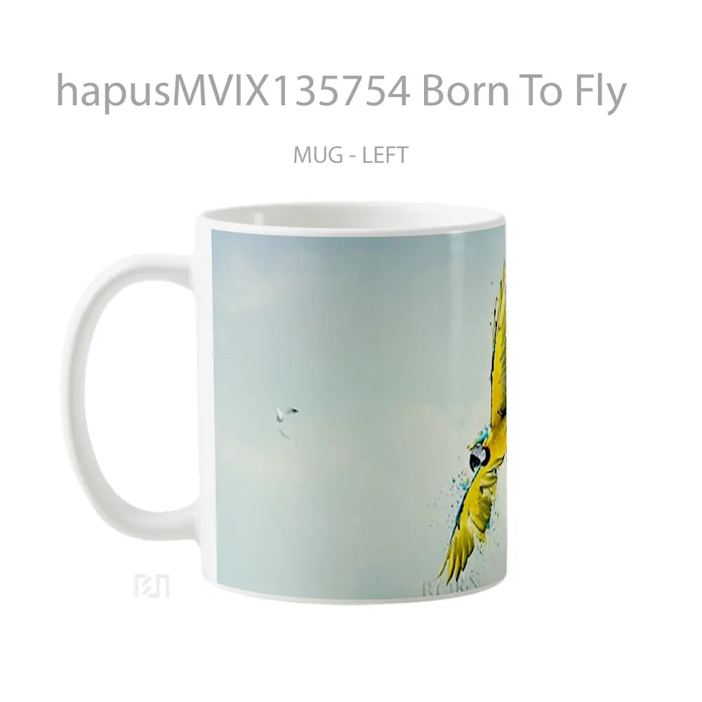 Mug Born To Fly Gelas Keramik Unik - All-side / Desain