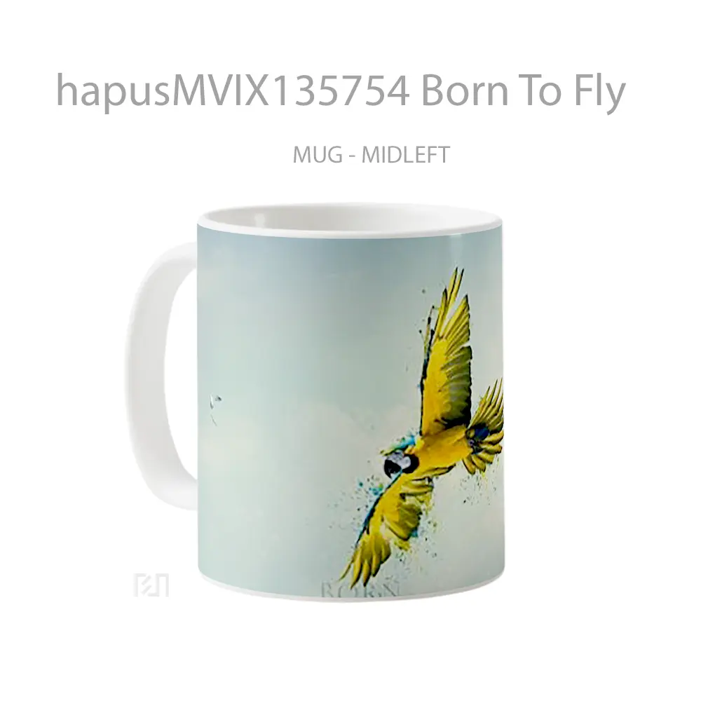 Mug Born To Fly Gelas Keramik Unik - All-side / Desain