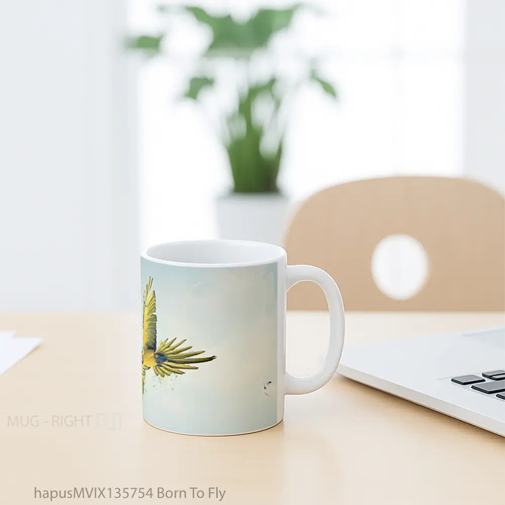 Mug Born To Fly Gelas Keramik Unik - All-side / Desain