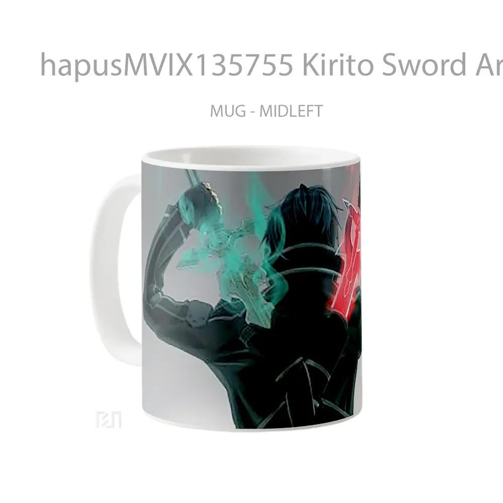 Mug Kirito Sword Art Online V3 Cangkir Anime - Tampak Kiri