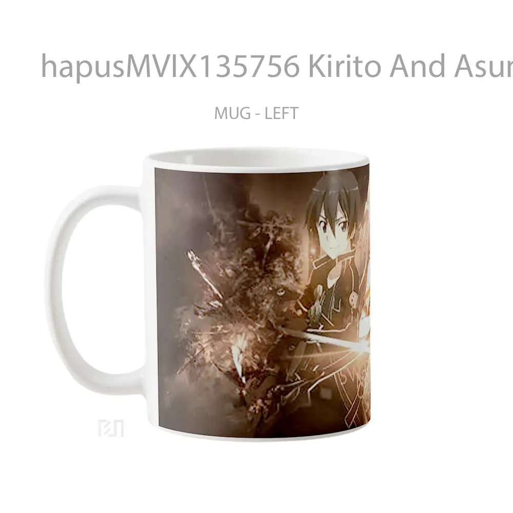 Mug Kirito And Asuna Sword Art Online Cangkir Anime - Tampak Kiri