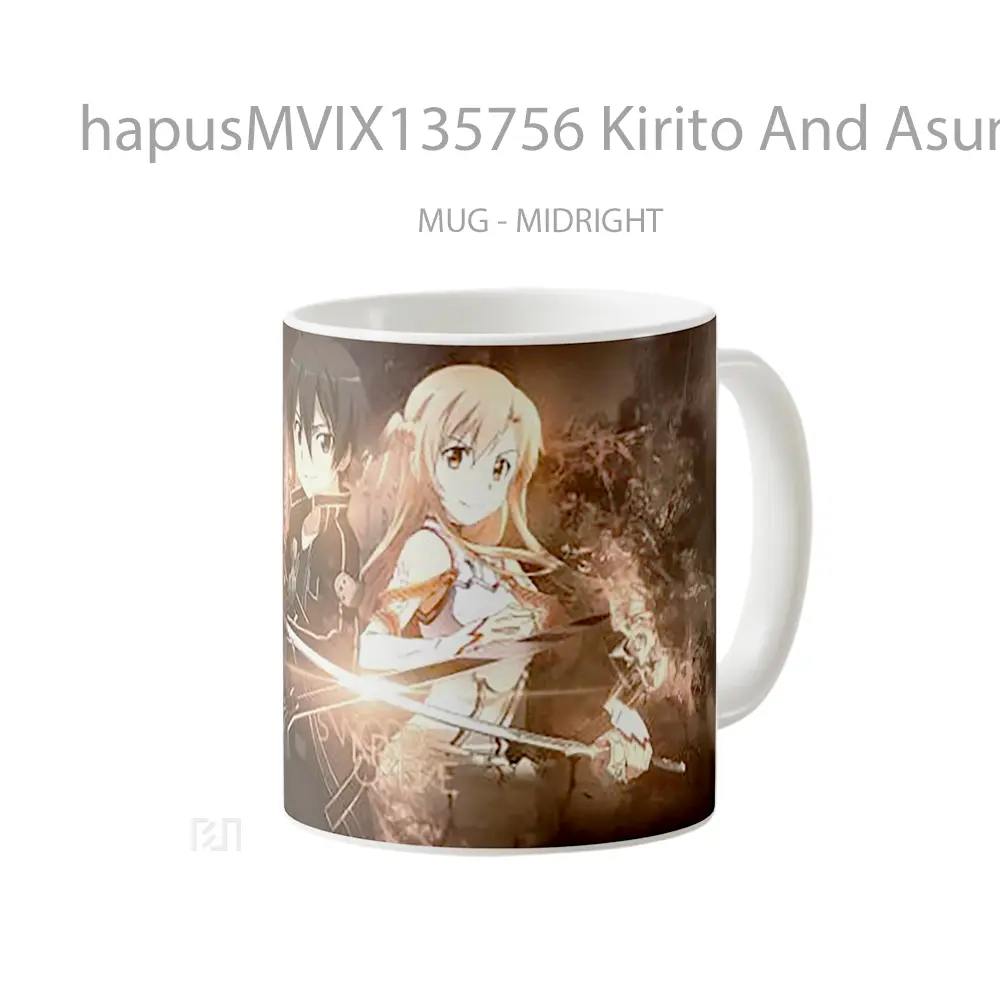 Mug Kirito And Asuna Sword Art Online Cangkir Anime - Tampak Kiri