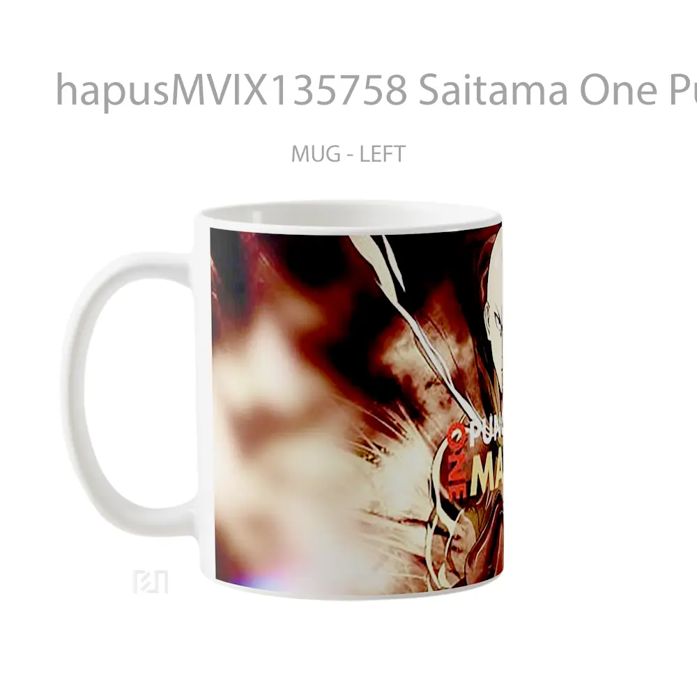Mug Saitama One Punch Man V1 Cangkir Anime - All-side / Desain