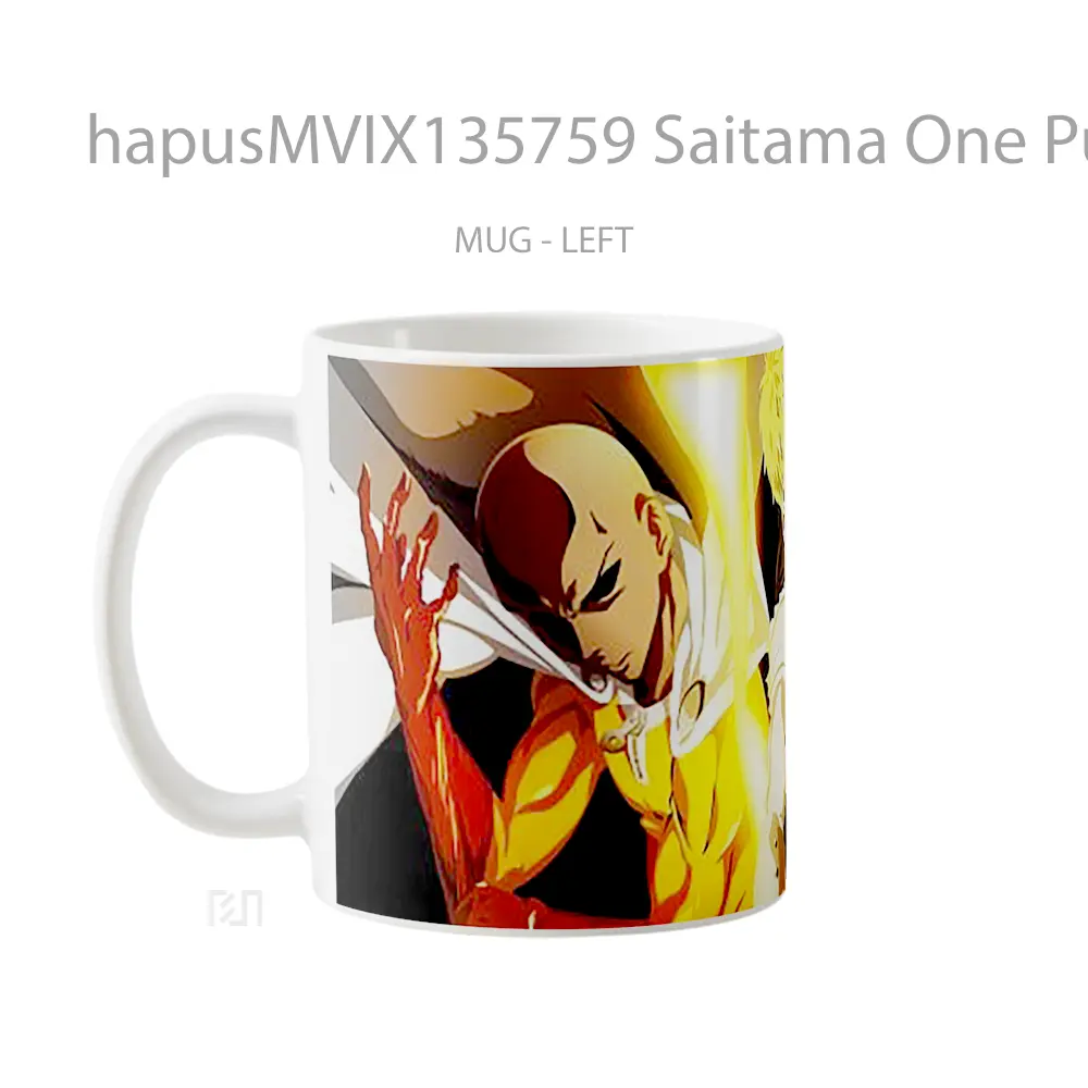 Mug Saitama One Punch Man V2 Cangkir Anime - All-side / Desain