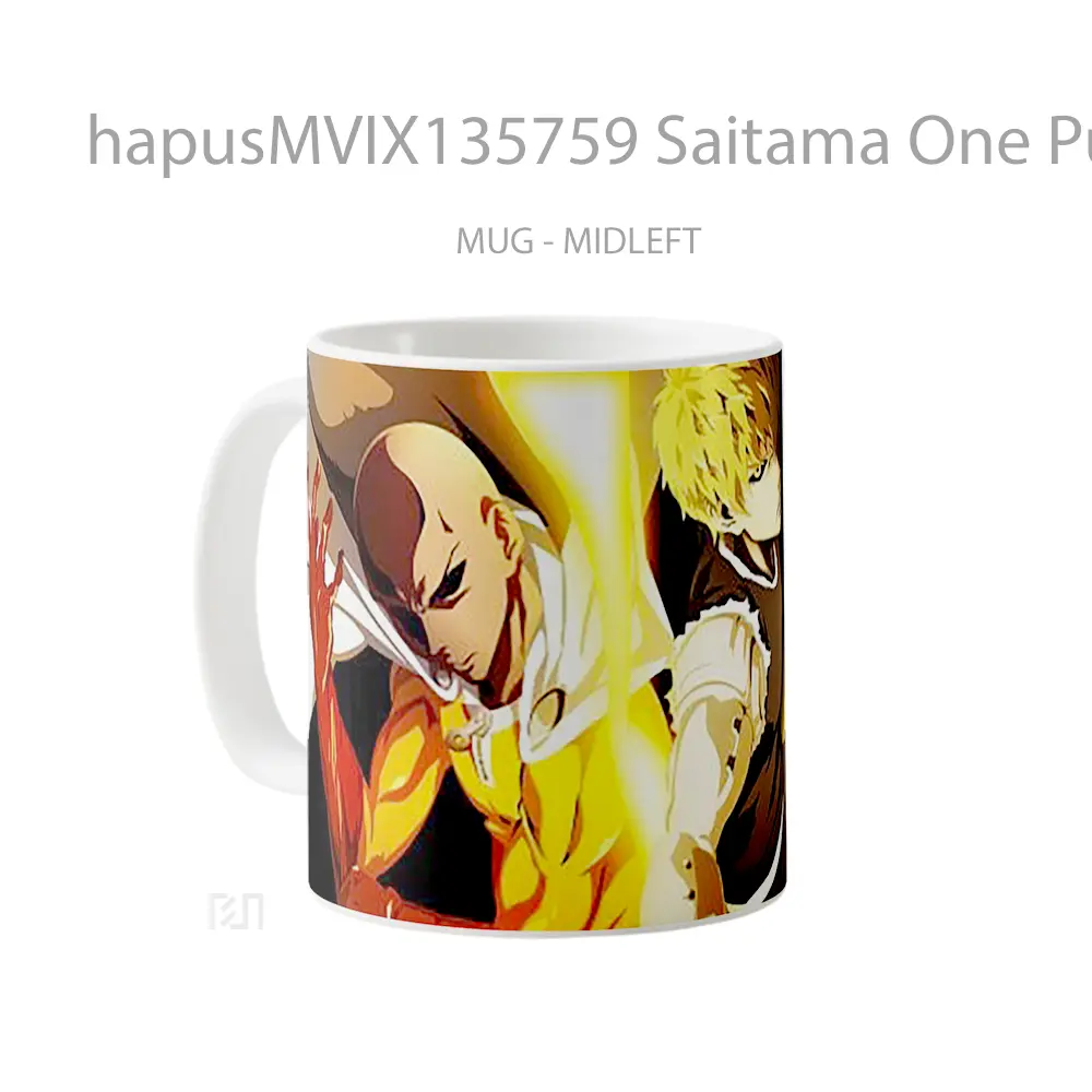 Mug Saitama One Punch Man V2 Cangkir Anime - All-side / Desain