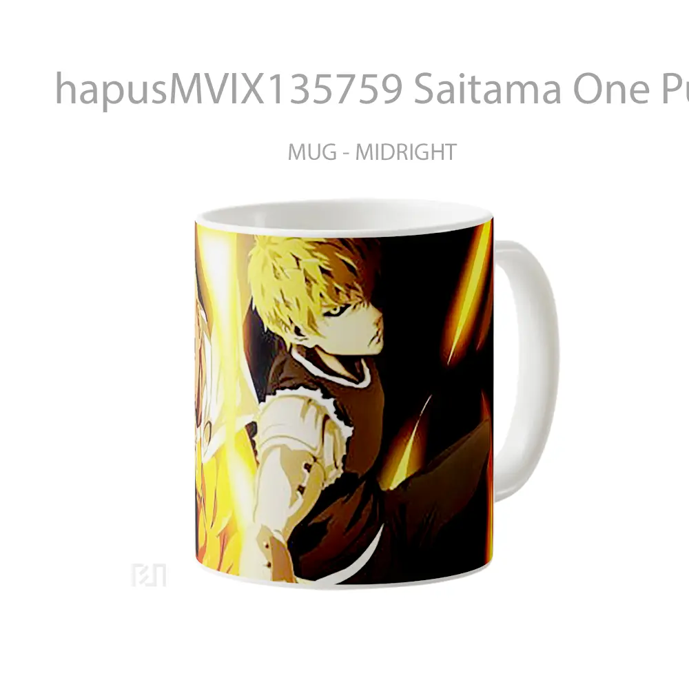 Mug Saitama One Punch Man V2 Cangkir Anime - All-side / Desain