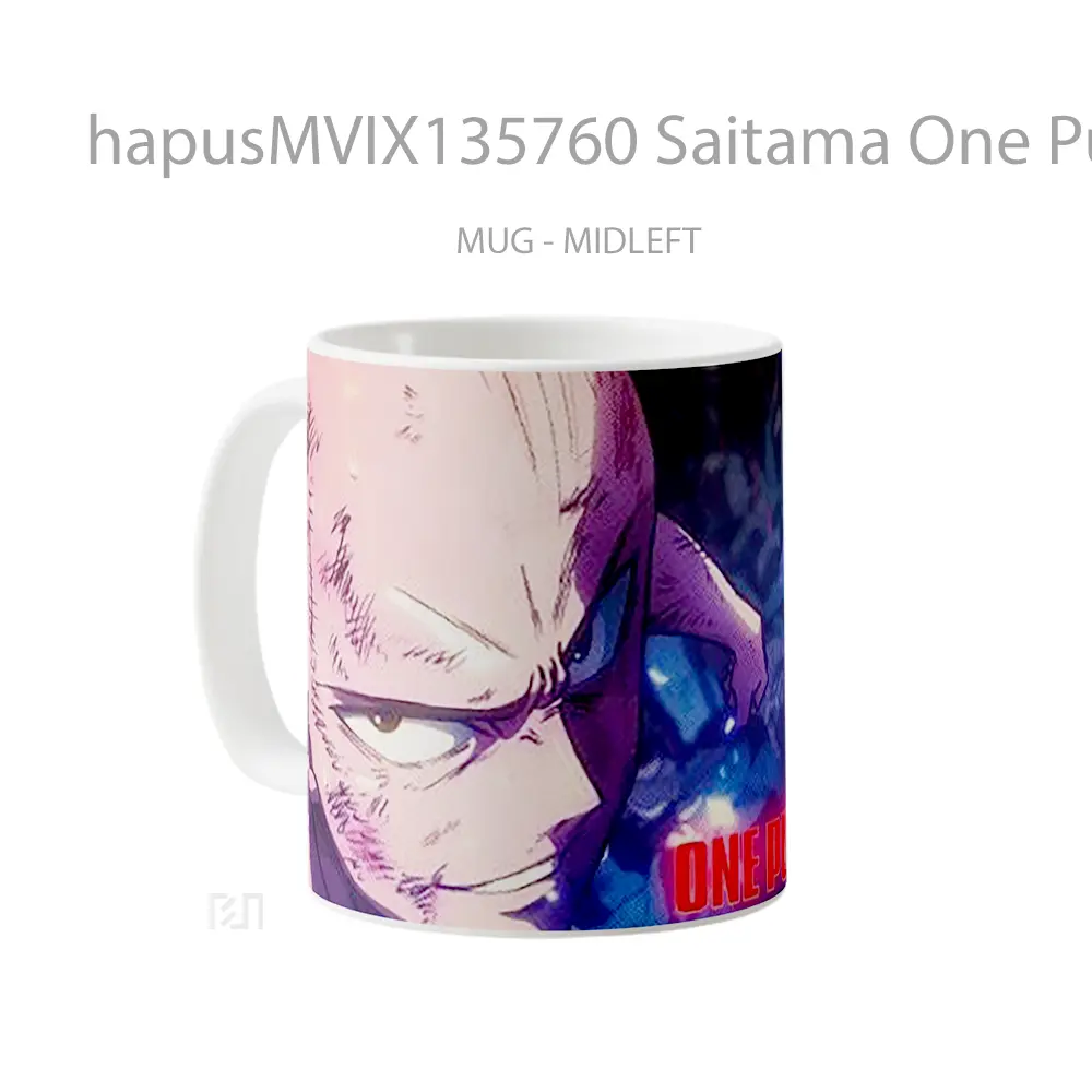 Mug Saitama One Punch Man V3 Cangkir Anime - All-side / Desain