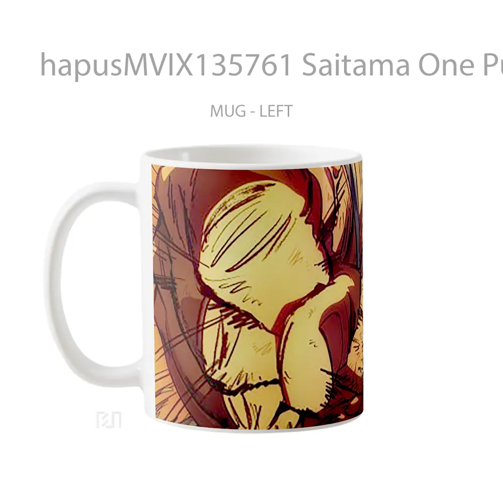 Mug Saitama One Punch Man V4 Cangkir Anime - All-side / Desain