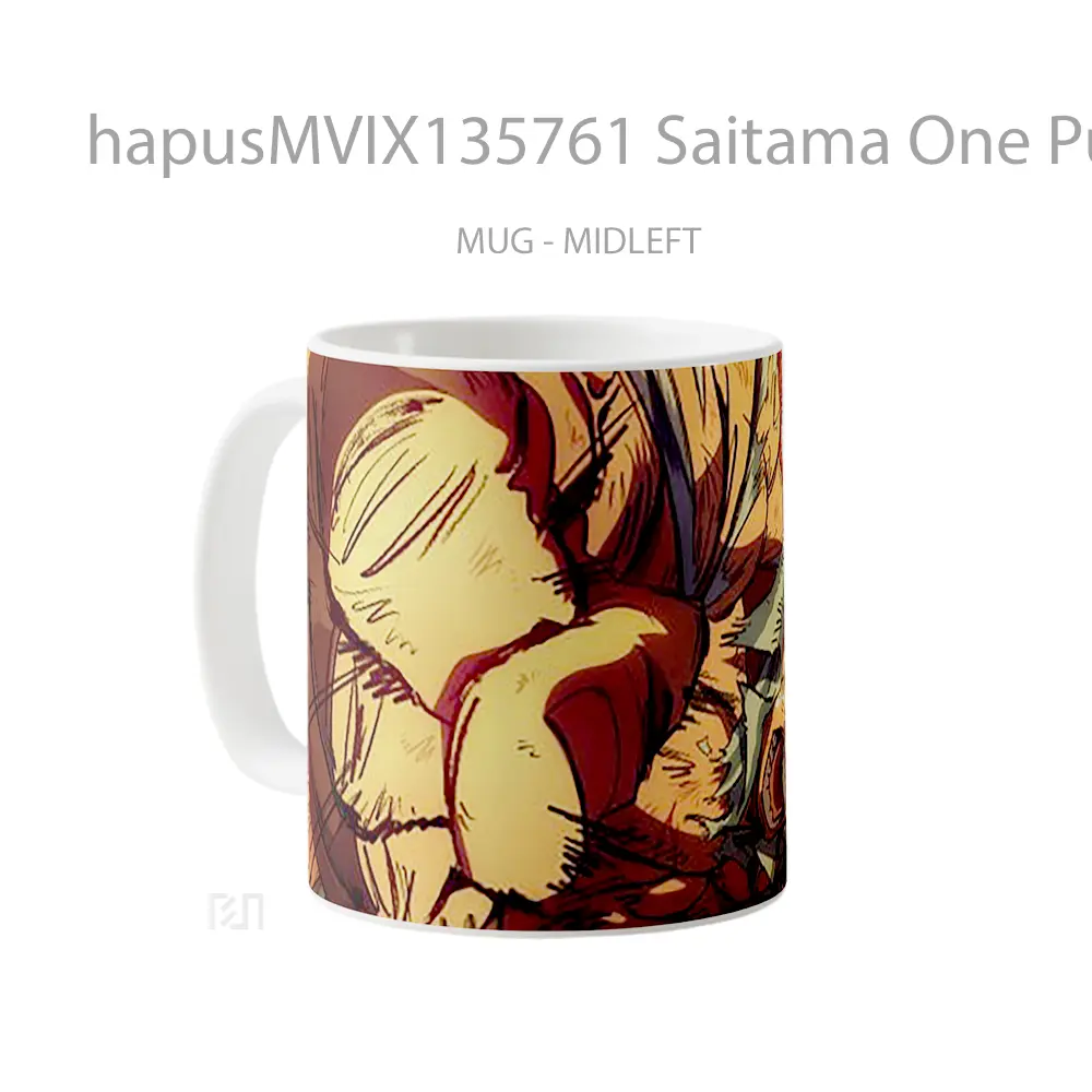 Mug Saitama One Punch Man V4 Cangkir Anime - All-side / Desain