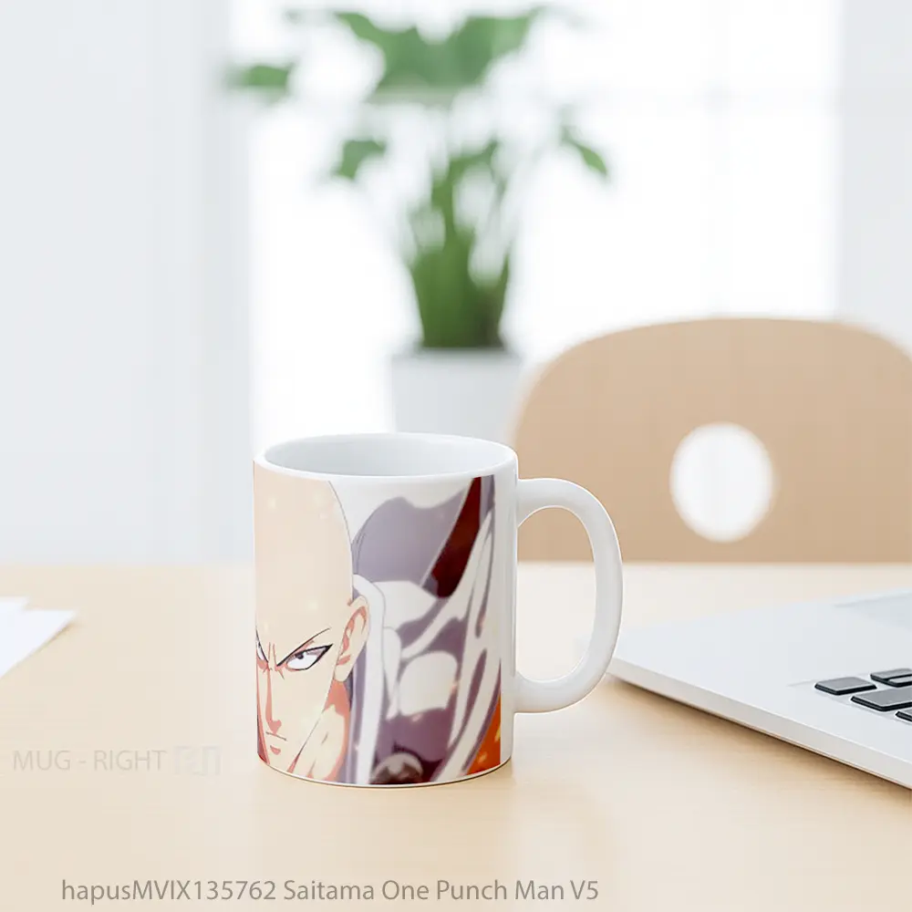 Mug Saitama One Punch Man V5 Cangkir Anime - All-side / Desain