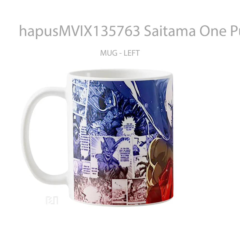 Mug Saitama One Punch Man V6 Cangkir Anime - All-side / Desain
