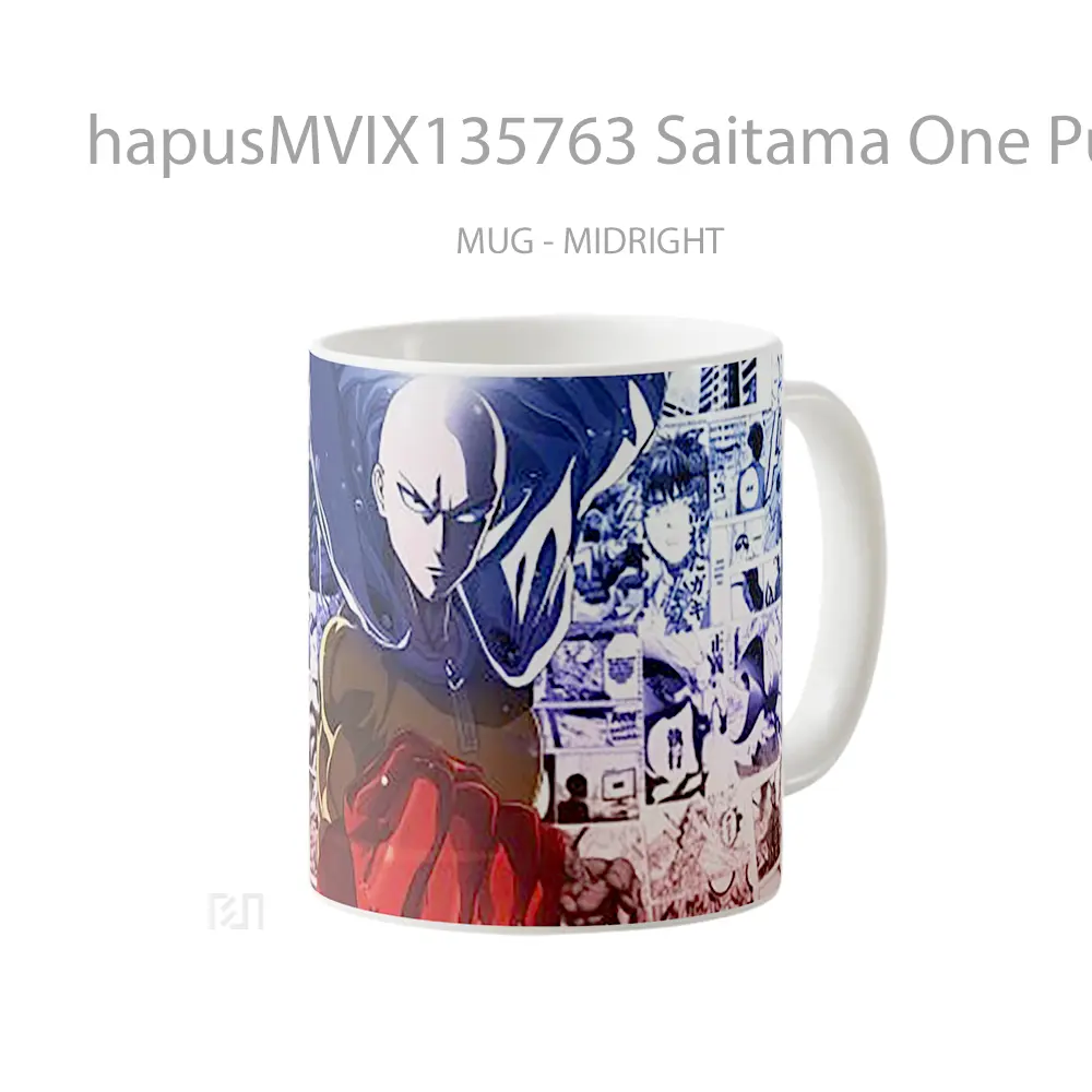 Mug Saitama One Punch Man V6 Cangkir Anime - All-side / Desain