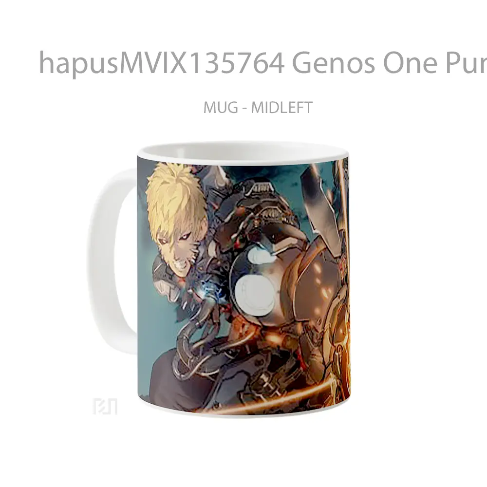 Mug Genos One Punch Man V1 Cangkir Anime - All-side / Desain